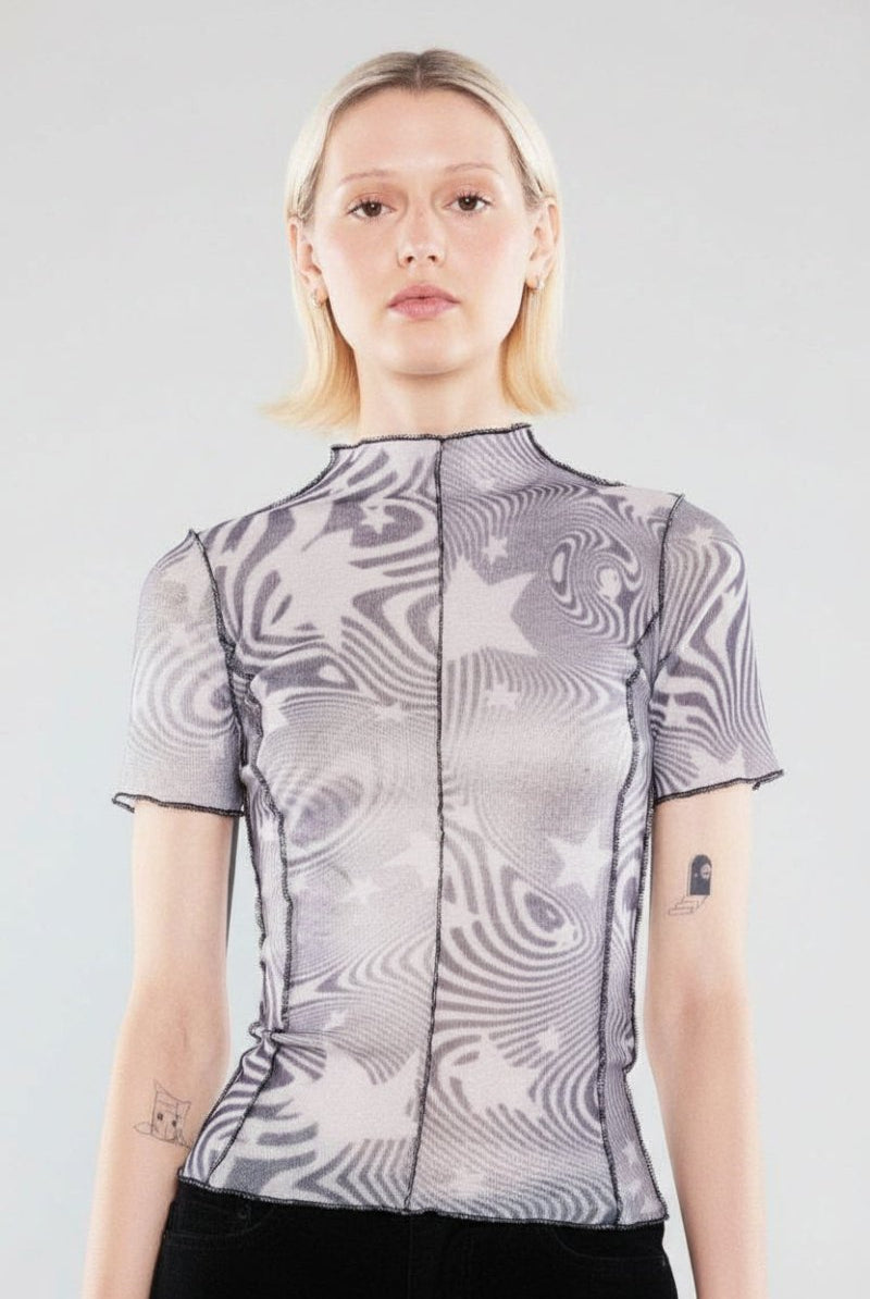 Shop Basic Pleasure Mode Basic Pleasure Mode Supernova Star Tee T-Shirt for women – premium loungewear and festival fashion at Spoiled Brat