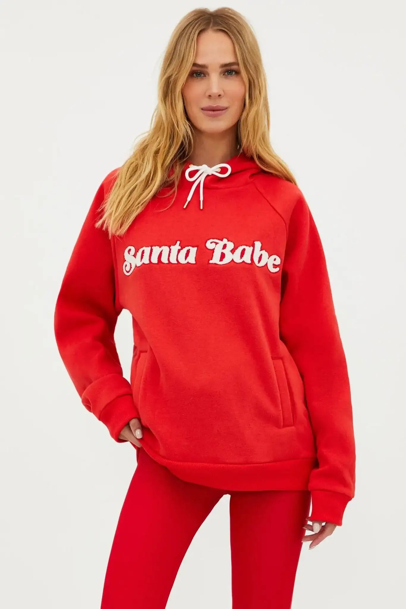 Beach Riot Alissa Santa Babe Hooded Sweater as seen on Una Healy Sweater by Beach Riot as seen on celebrities
