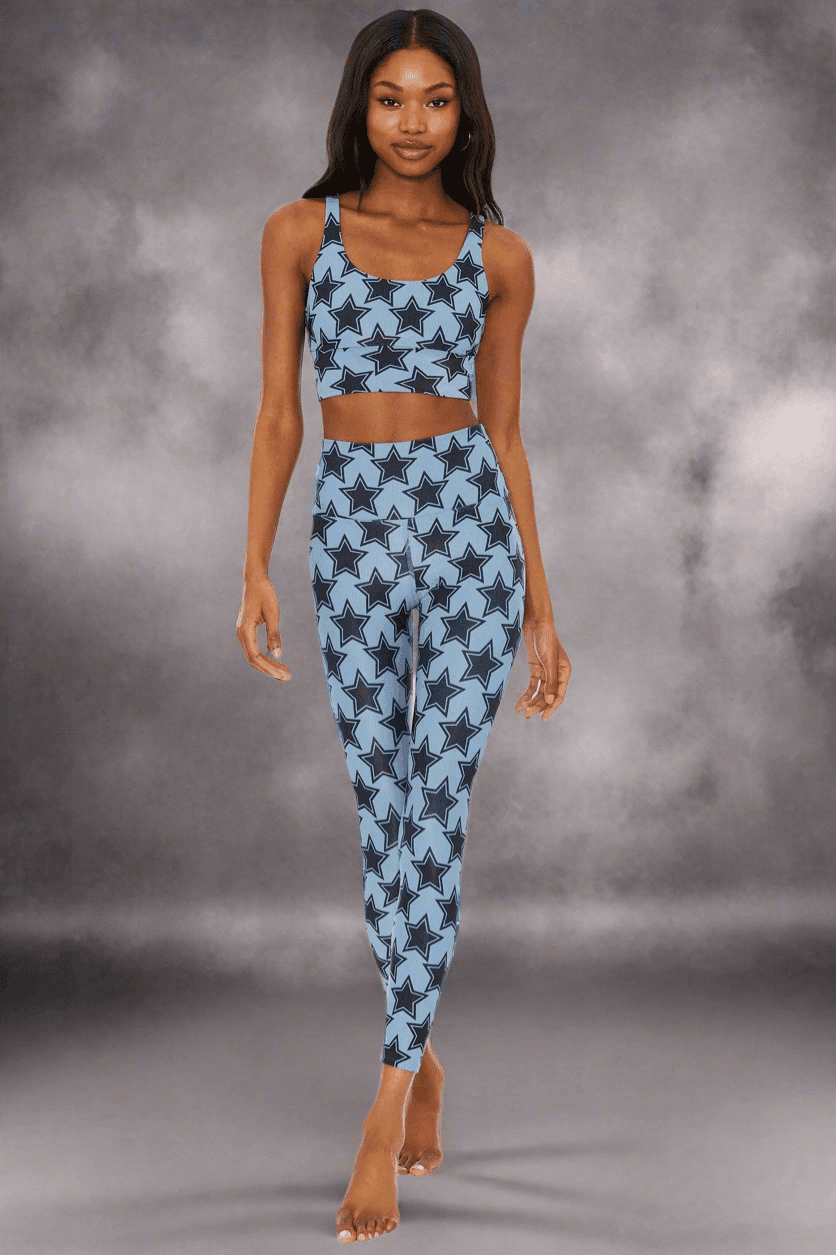 Shop Beach Riot Beach Riot Ayla Pewter Disco Star Leggings Leggings for women – premium loungewear and festival fashion at Spoiled Brat