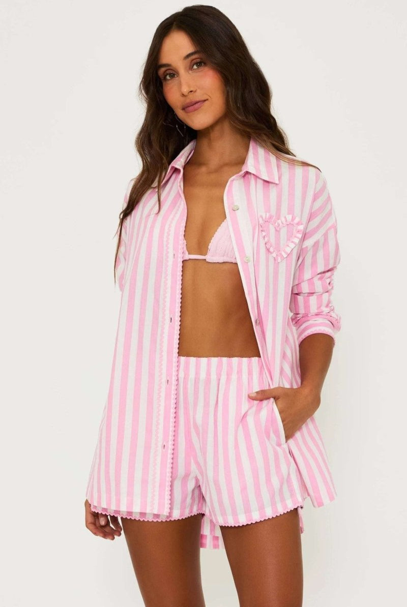 Shop Beach Riot Beach Riot Cassidy Prism Pink Blouse Shirt for women – premium loungewear and festival fashion at Spoiled Brat