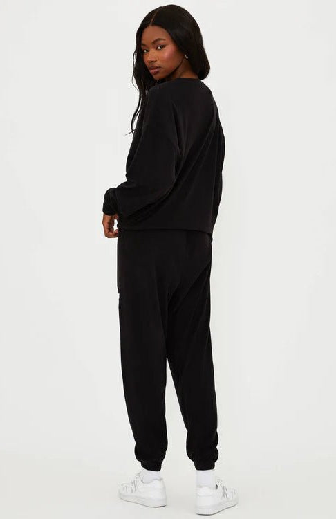 Shop Beach Riot Beach Riot Devyn Boo Black Sweatshirt Sweater for women – premium loungewear and festival fashion at Spoiled Brat