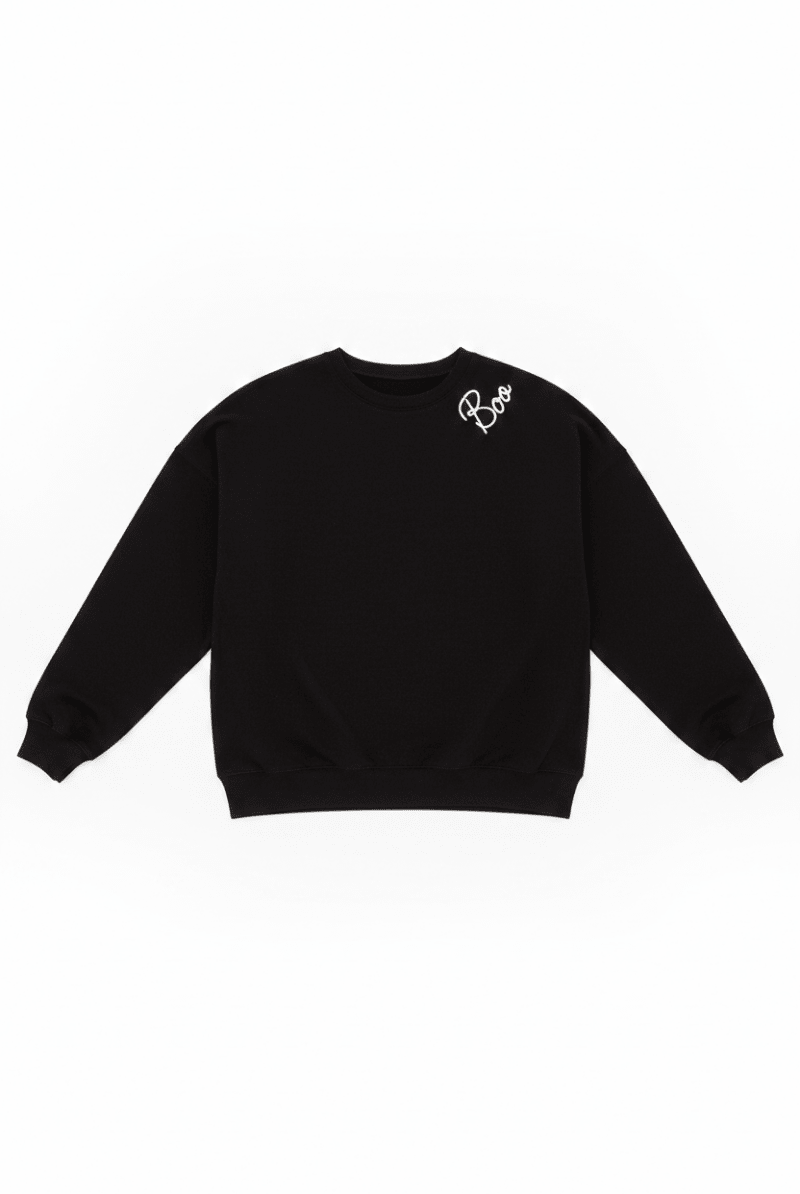 Shop Beach Riot Beach Riot Devyn Boo Black Sweatshirt Sweater for women – premium loungewear and festival fashion at Spoiled Brat