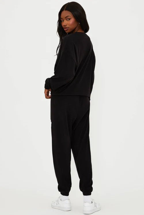 Shop Beach Riot Beach Riot Devyn Boo Black Sweatshirt Sweater for women – premium loungewear and festival fashion at Spoiled Brat