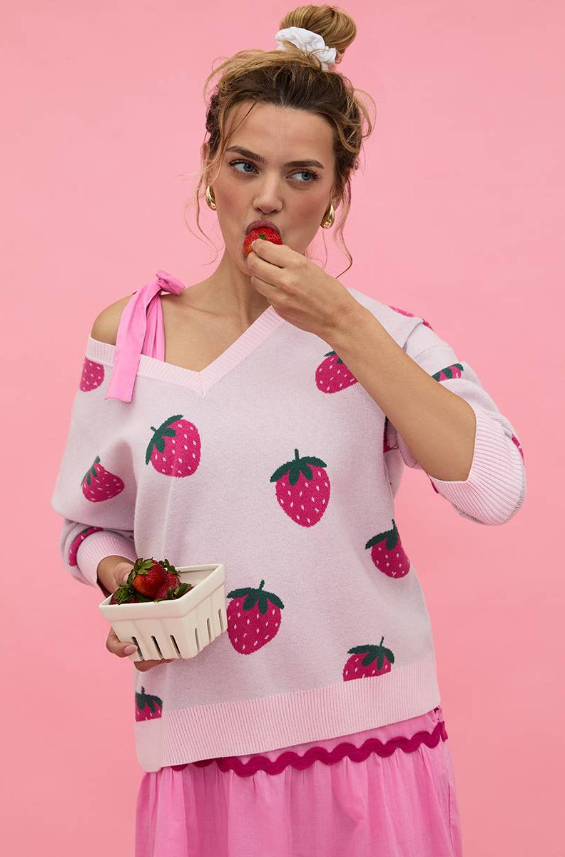 Shop Beach Riot Beach Riot Joey Strawberry Sweatshirt Jumper for women – premium loungewear and festival fashion at Spoiled Brat