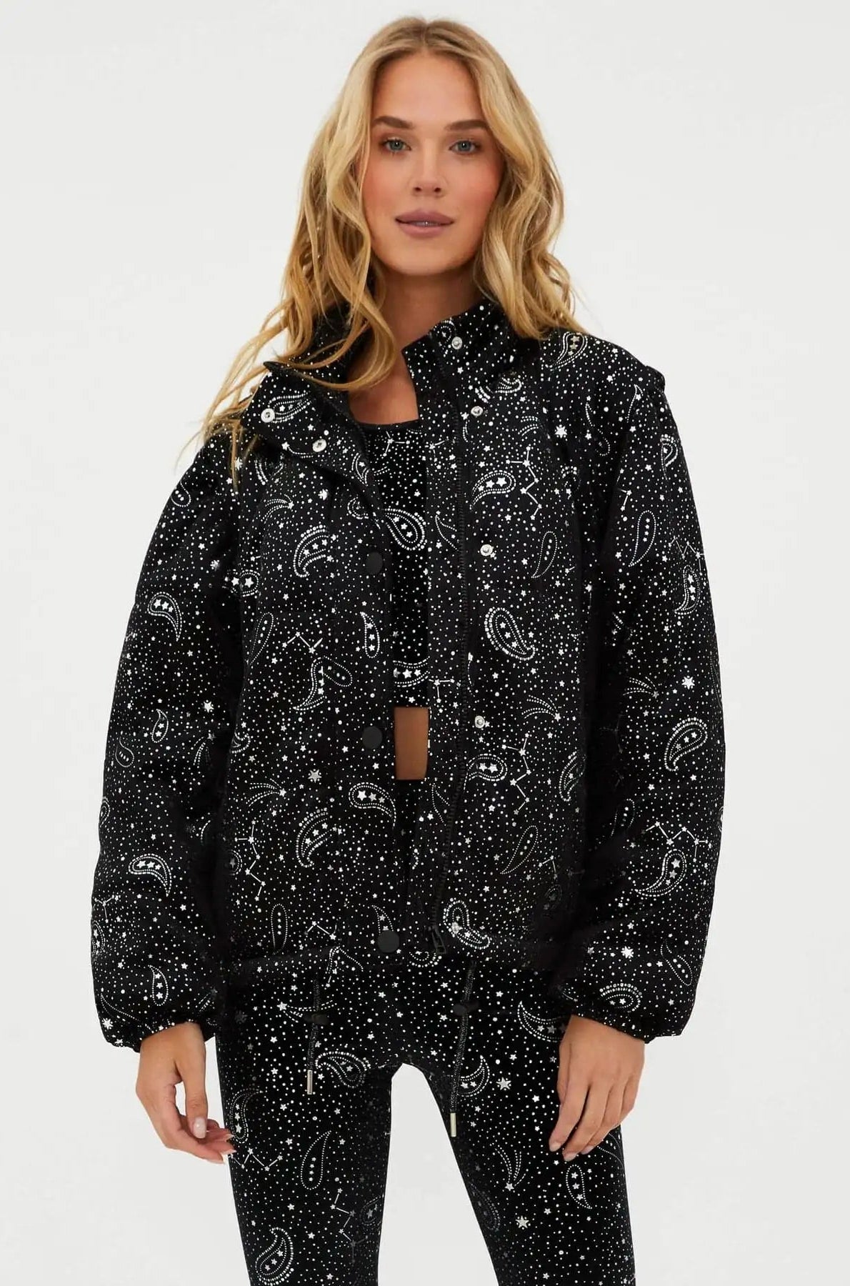 Shop Beach Riot Beach Riot Kris Convertible Shooting Stars Puffer Jacket Jacket for women – premium loungewear and festival fashion at Spoiled Brat