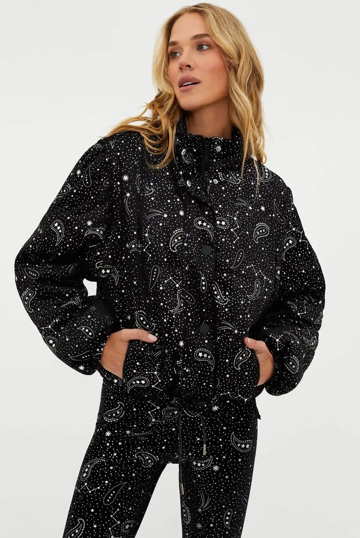 Shop Beach Riot Beach Riot Kris Convertible Shooting Stars Puffer Jacket Jacket for women – premium loungewear and festival fashion at Spoiled Brat