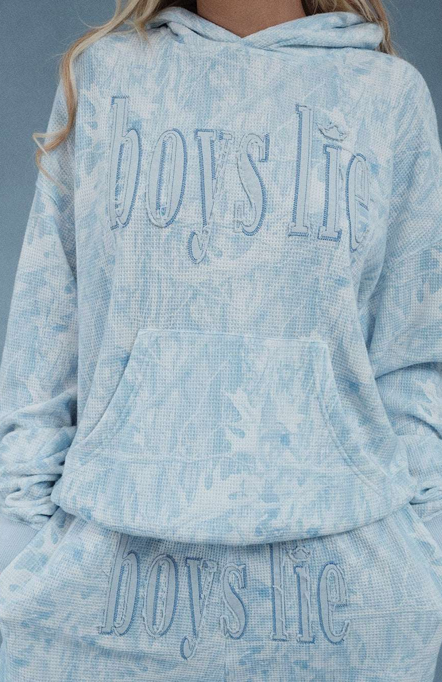 Shop Boys Lie Boys Lie Blue Manhunt Racer Hoodie Hooded Sweatshirt for women – premium loungewear and festival fashion at Spoiled Brat