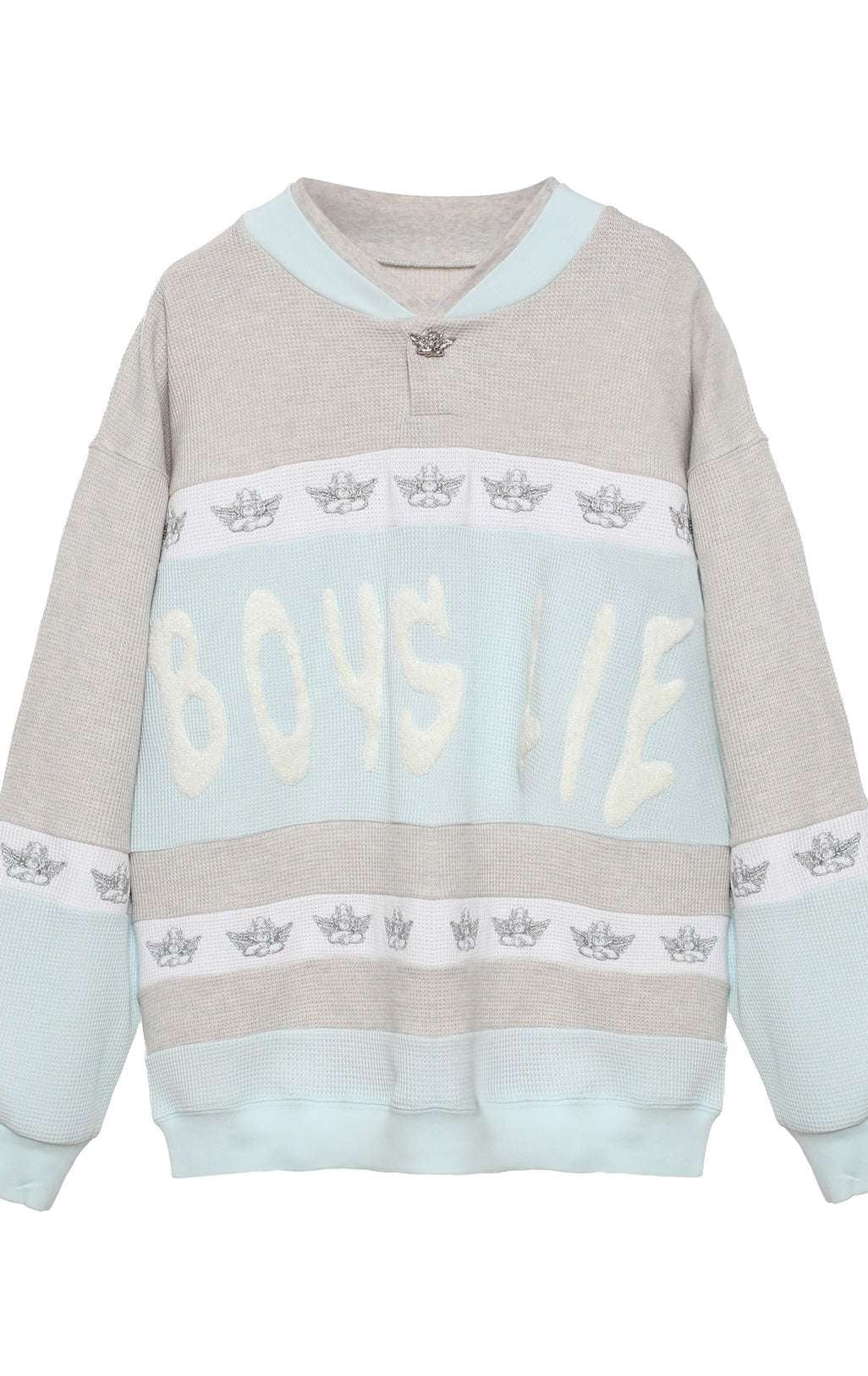 Shop Boys Lie Boys Lie Blue Private School Rider Crewneck Sweater for women – premium loungewear and festival fashion at Spoiled Brat