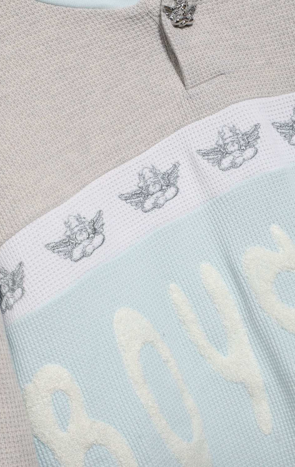 Shop Boys Lie Boys Lie Blue Private School Rider Crewneck Sweater for women – premium loungewear and festival fashion at Spoiled Brat