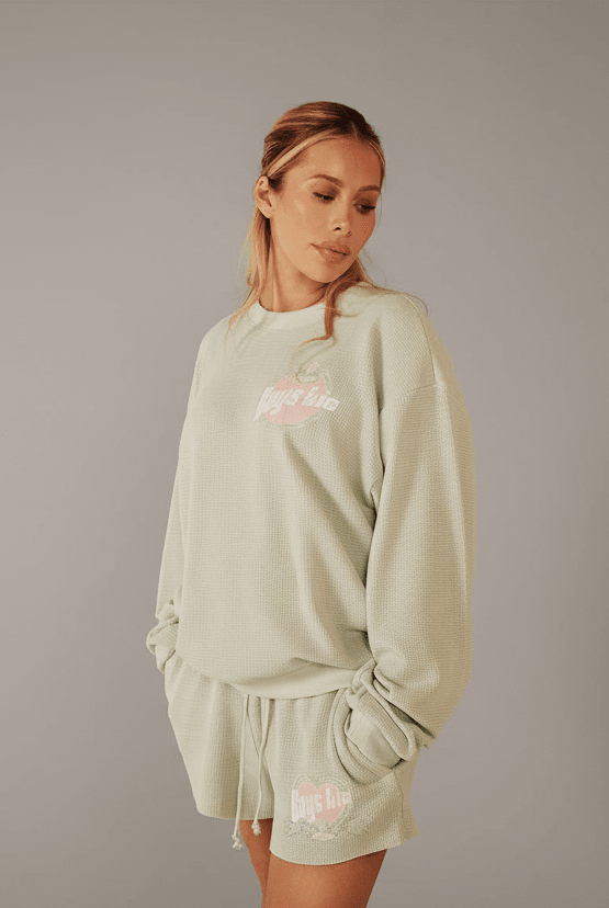Shop Boys Lie Boys Lie Breakfast Beers Pastel Kara Crewneck Sweater Sweater for women – premium loungewear and festival fashion at Spoiled Brat
