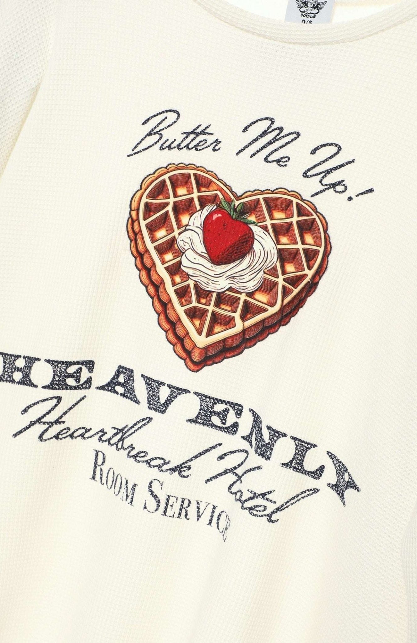 Shop Boys Lie Boys Lie Heavenly Room Service PJ BF Thermal Long Sleeve Tee as seen on Megan Fox Hooded Sweatshirt for women – premium loungewear and festival fashion at Spoiled Brat