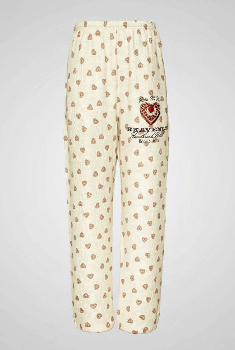 Shop Boys Lie Boys Lie Heavenly Room Service PJ Printed Kimmy Pants as seen on Megan Fox Jogger Bottoms for women – premium loungewear and festival fashion at Spoiled Brat