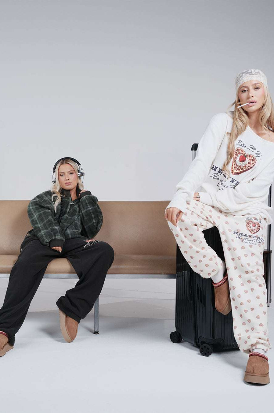 Shop Boys Lie Boys Lie Heavenly Room Service PJ Printed Kimmy Pants as seen on Megan Fox Jogger Bottoms for women – premium loungewear and festival fashion at Spoiled Brat