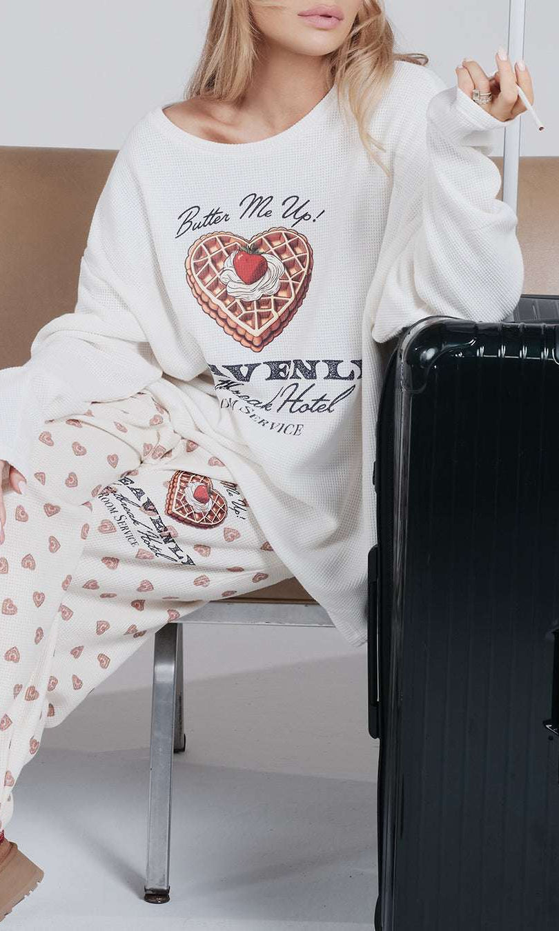 Boys Lie Heavenly Room Service PJ Printed Kimmy Pants - Spoiled Brat