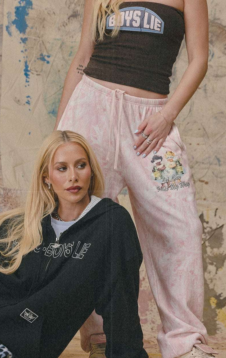 Shop Boys Lie Boys Lie Let Love Guide My Way Kimmy Jogger Pant Jogger Bottoms for women – premium loungewear and festival fashion at Spoiled Brat