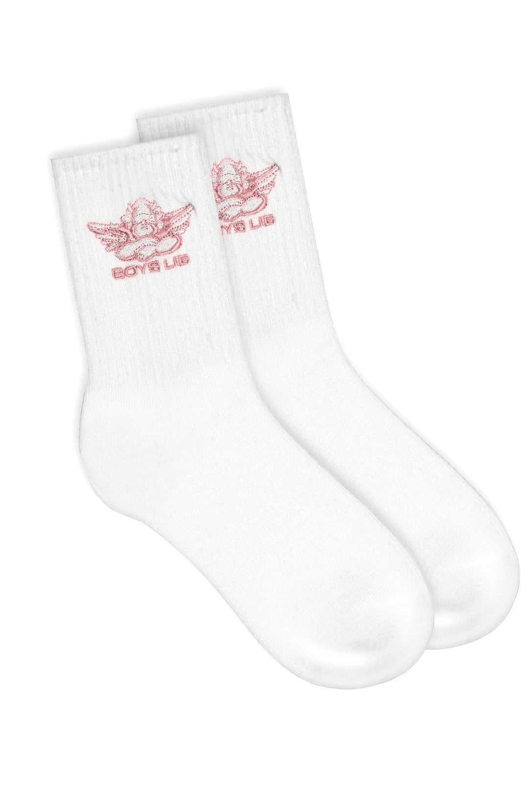 Shop Boys Lie Boys Lie Pink Logo Socks Socks for women – premium loungewear and festival fashion at Spoiled Brat