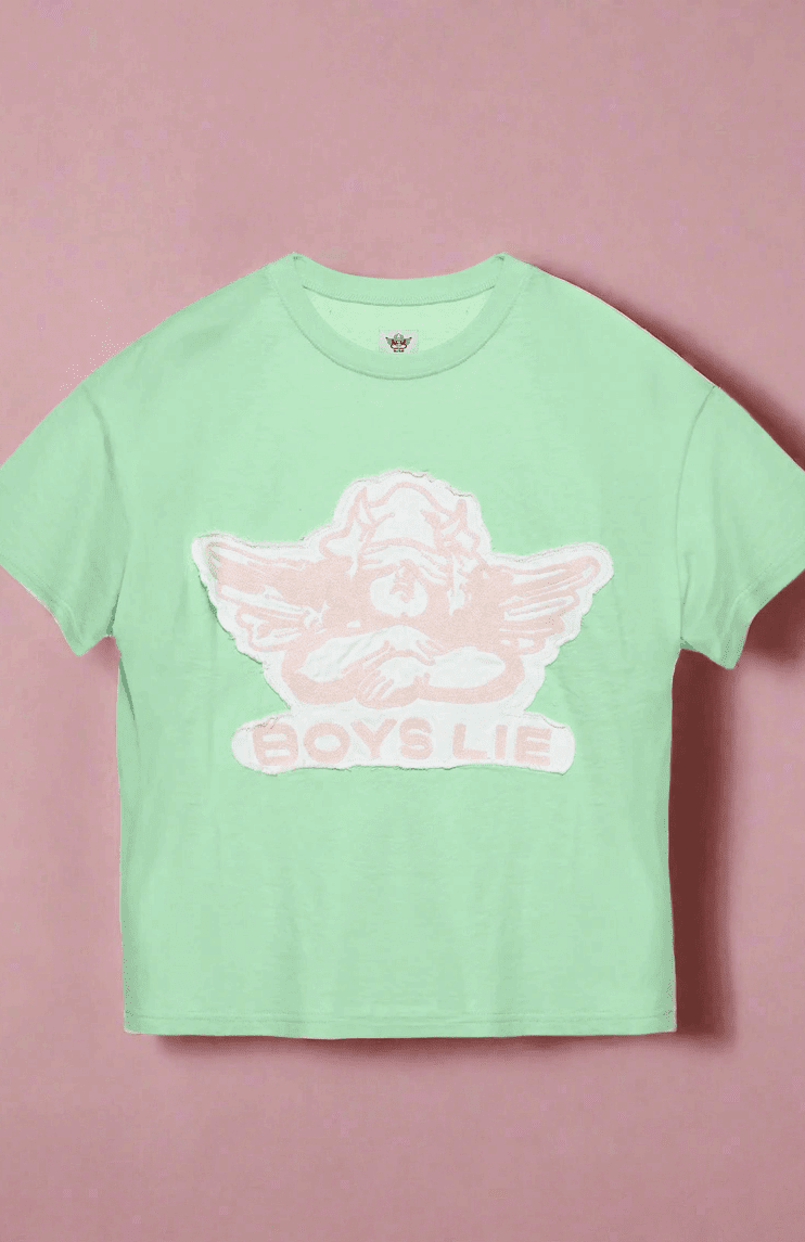 Shop Boys Lie Boys Lie Stitch Me Up Boyfriend Tee Boyfriend T-Shirt for women – premium loungewear and festival fashion at Spoiled Brat