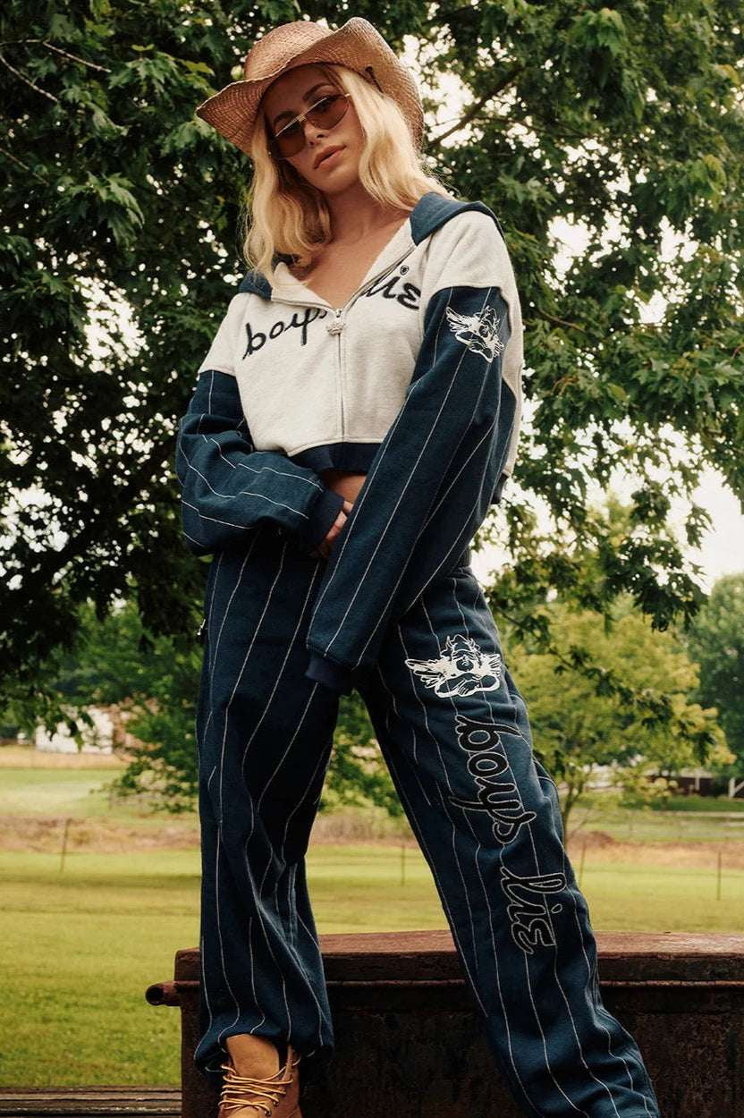 Shop Boys Lie Boys Lie The Big Leaguer Alex Zip up Hoodie Zip Up Hoodie for women – premium loungewear and festival fashion at Spoiled Brat