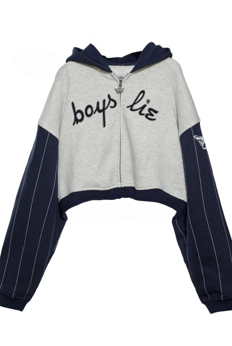 Shop Boys Lie Boys Lie The Big Leaguer Alex Zip up Hoodie Zip Up Hoodie for women – premium loungewear and festival fashion at Spoiled Brat