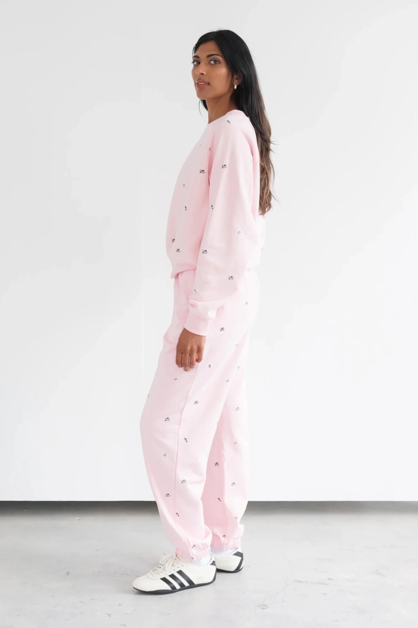 Shop Brunette The Label Brunette The Label "Be Kind" All Over Floral Perfect Crew Sweater Sweater for women – premium loungewear and festival fashion at Spoiled Brat