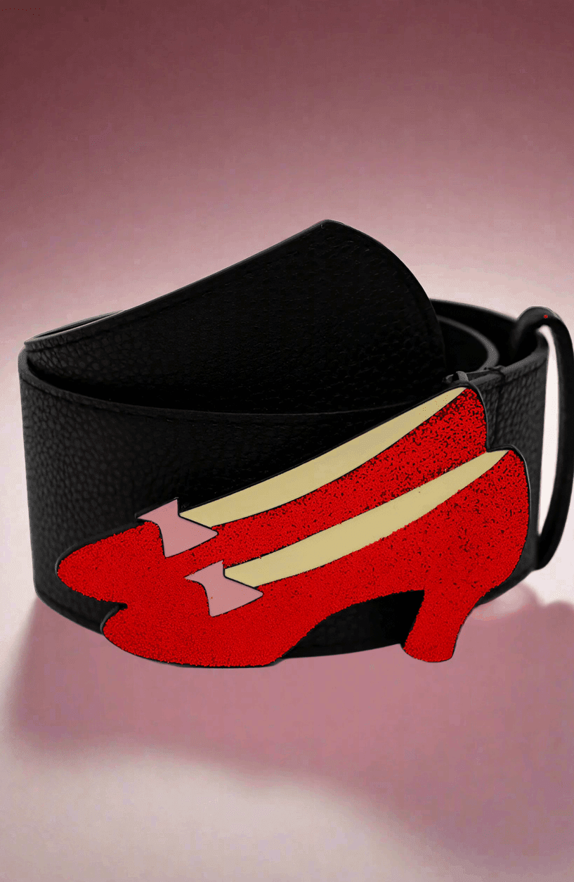 Shop Buckle Down Products Buckle Down Wizard Of Oz Ruby Slippers Enamel Belt Belt for women – premium loungewear and festival fashion at Spoiled Brat