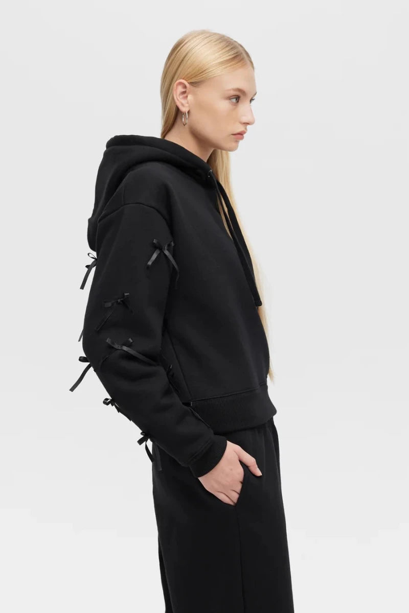 Shop CHRLDR CHRLDR Molly Bows Hoodie Hoodie for women – premium loungewear and festival fashion at Spoiled Brat