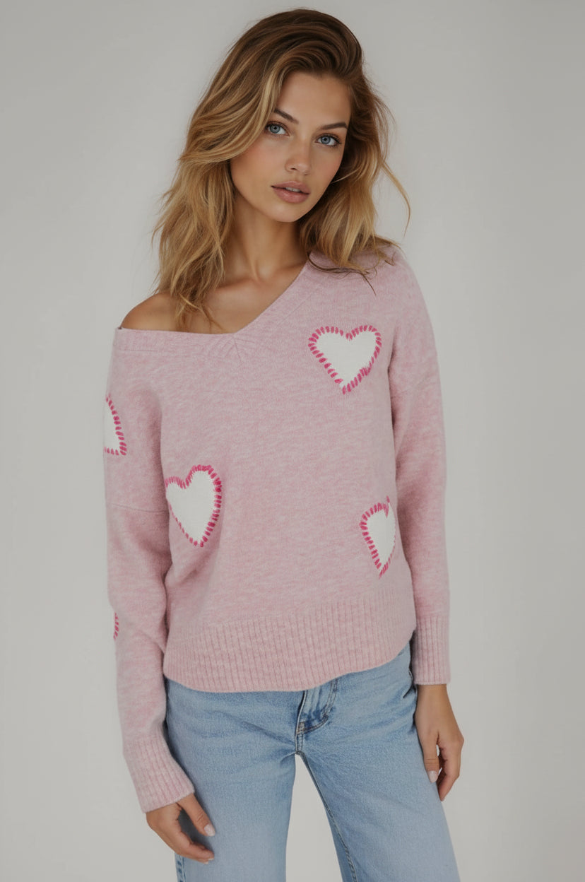 Shop CHRLDR CHRLDR Sweetheart V Neck Perfect Sweater Jumper for women – premium loungewear and festival fashion at Spoiled Brat