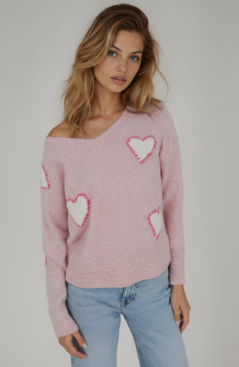 Shop CHRLDR CHRLDR Sweetheart V Neck Perfect Sweater Jumper for women – premium loungewear and festival fashion at Spoiled Brat