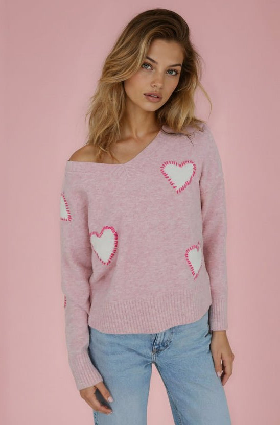 CHRLDR Sweetheart V Neck Perfect Sweater - Spoiled Brat