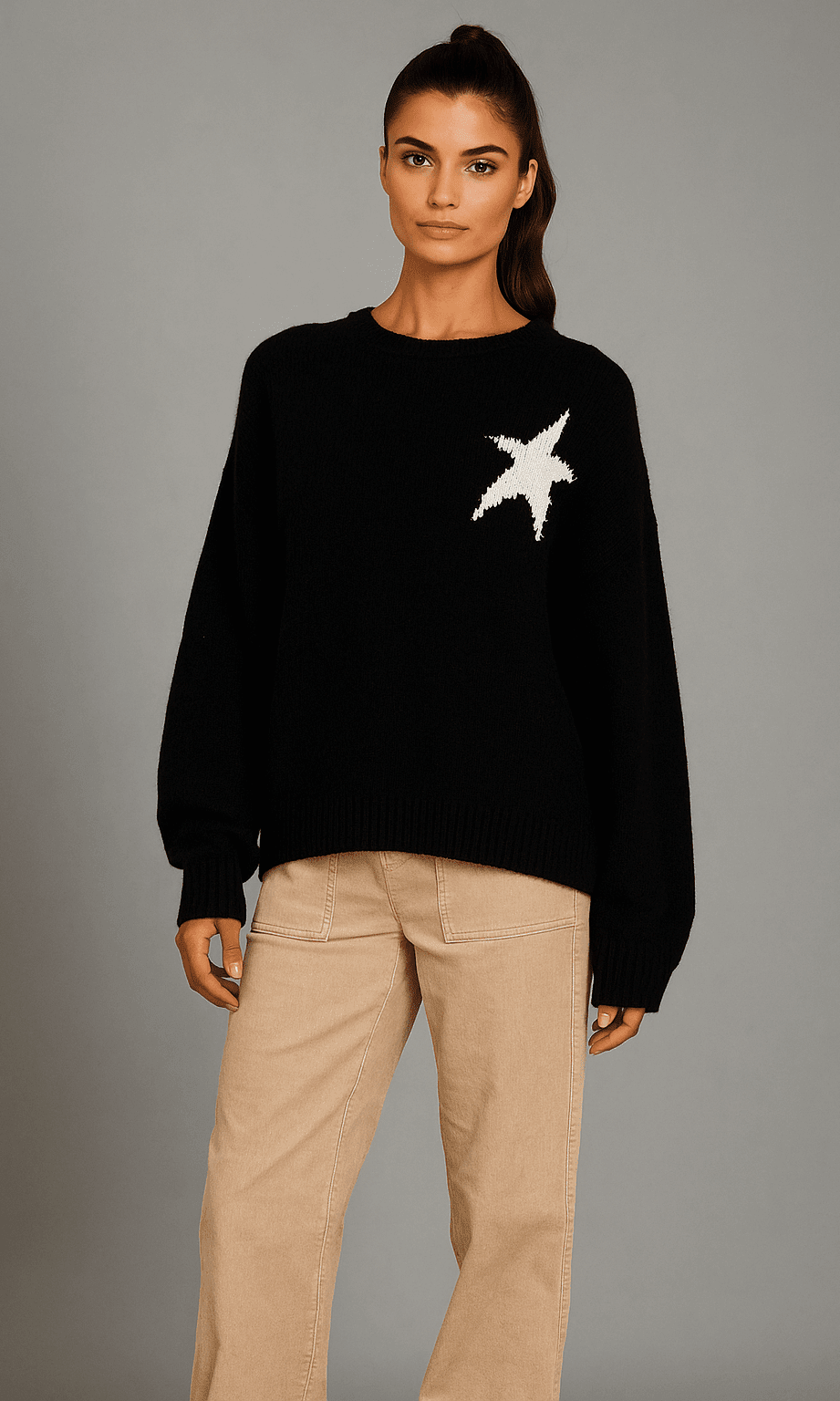 CHRLDR Sylvie Star Patch Perfect Sweater - Spoiled Brat