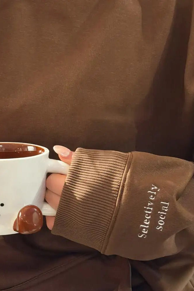 Shop Coconut Lane Coconut Lane Feelings "Selectively Social" Hoodie Hoodie for women – premium loungewear and festival fashion at Spoiled Brat