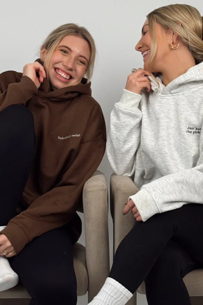 Shop Coconut Lane Coconut Lane Feelings "Selectively Social" Hoodie Hoodie for women – premium loungewear and festival fashion at Spoiled Brat