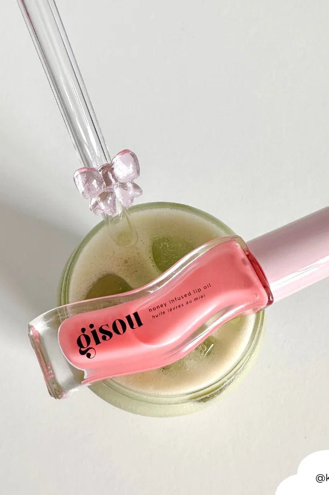 Shop Coconut Lane Coconut Lane Glass Straw with Pink Bows Straws for women – premium loungewear and festival fashion at Spoiled Brat