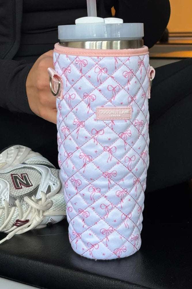 Coconut Lane Quilted Dainty Bows Tumbler Carry Case by Coconut Lane – Water Bottle – | Spoiled Brat UK