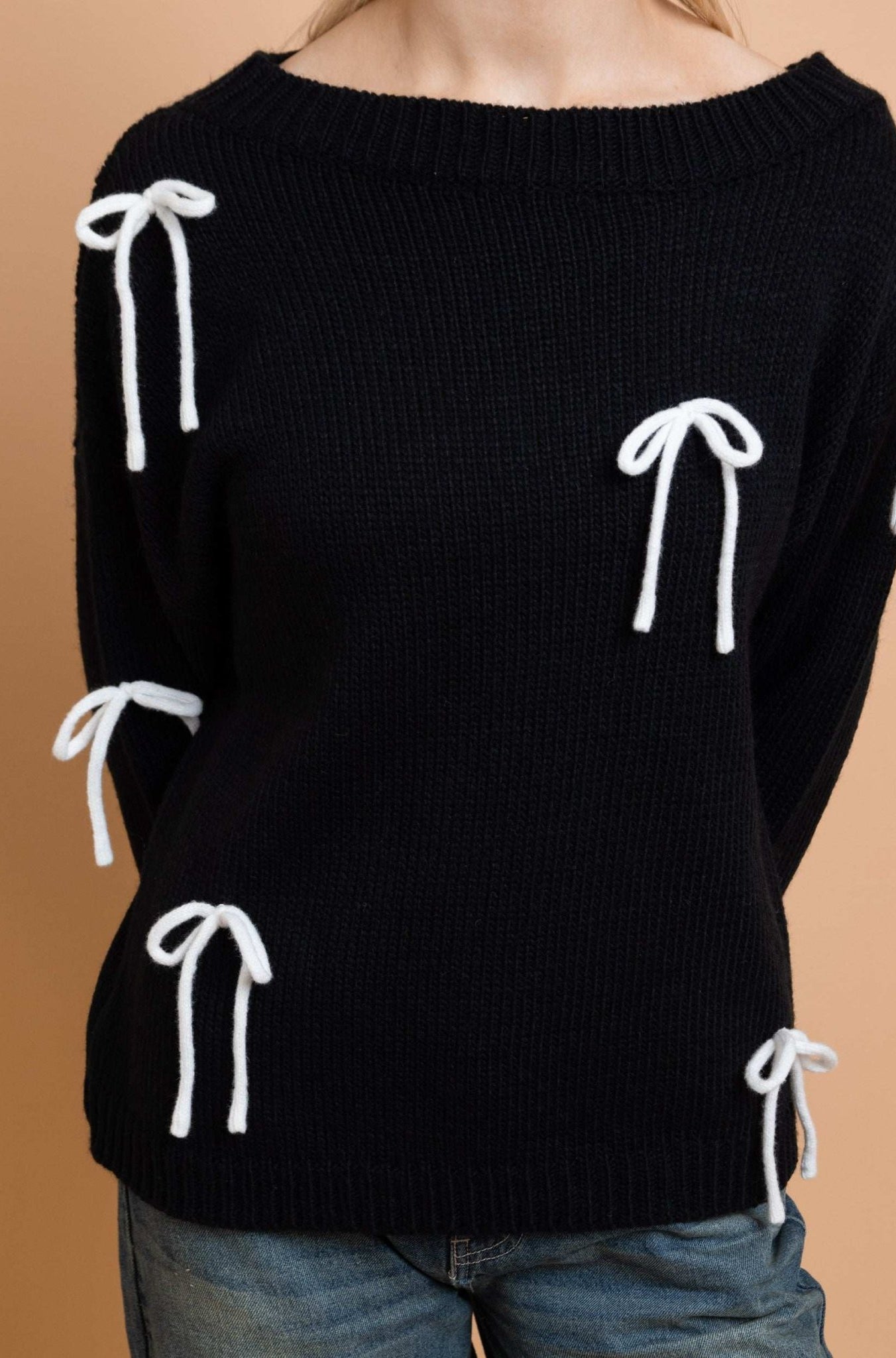 Shop Daisy Street Daisy Street Bow Detail Jumper Jumper for women – premium loungewear and festival fashion at Spoiled Brat