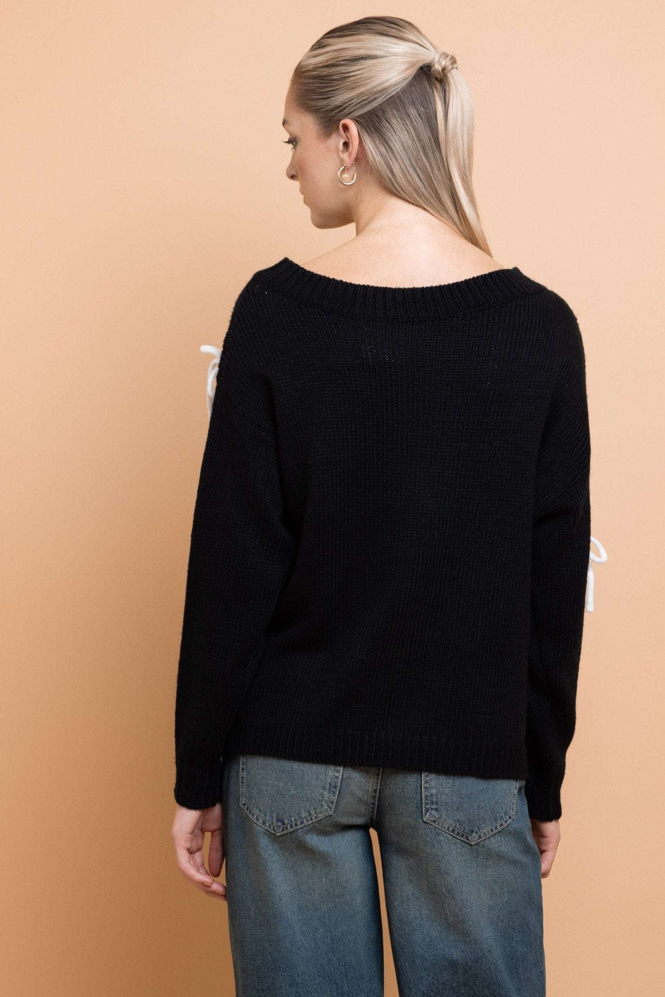 Shop Daisy Street Daisy Street Bow Detail Jumper Jumper for women – premium loungewear and festival fashion at Spoiled Brat