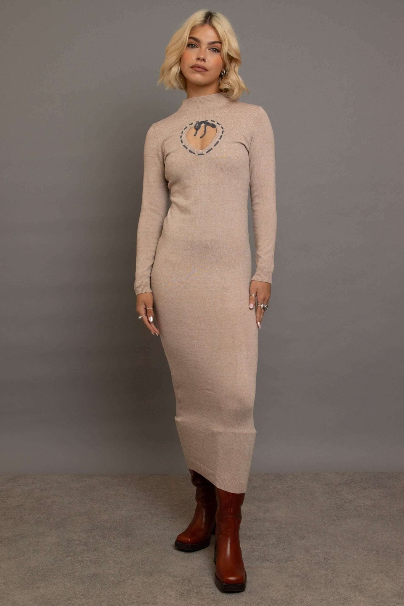 Daisy Street Cream Heart Cutout Midaxi Dress by Daisy Street – Maxi Dress – Cream | Spoiled Brat UK