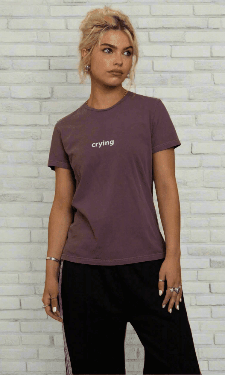 Shop Daisy Street Daisy Street Crying Printed Tee T-Shirts for women – premium loungewear and festival fashion at Spoiled Brat