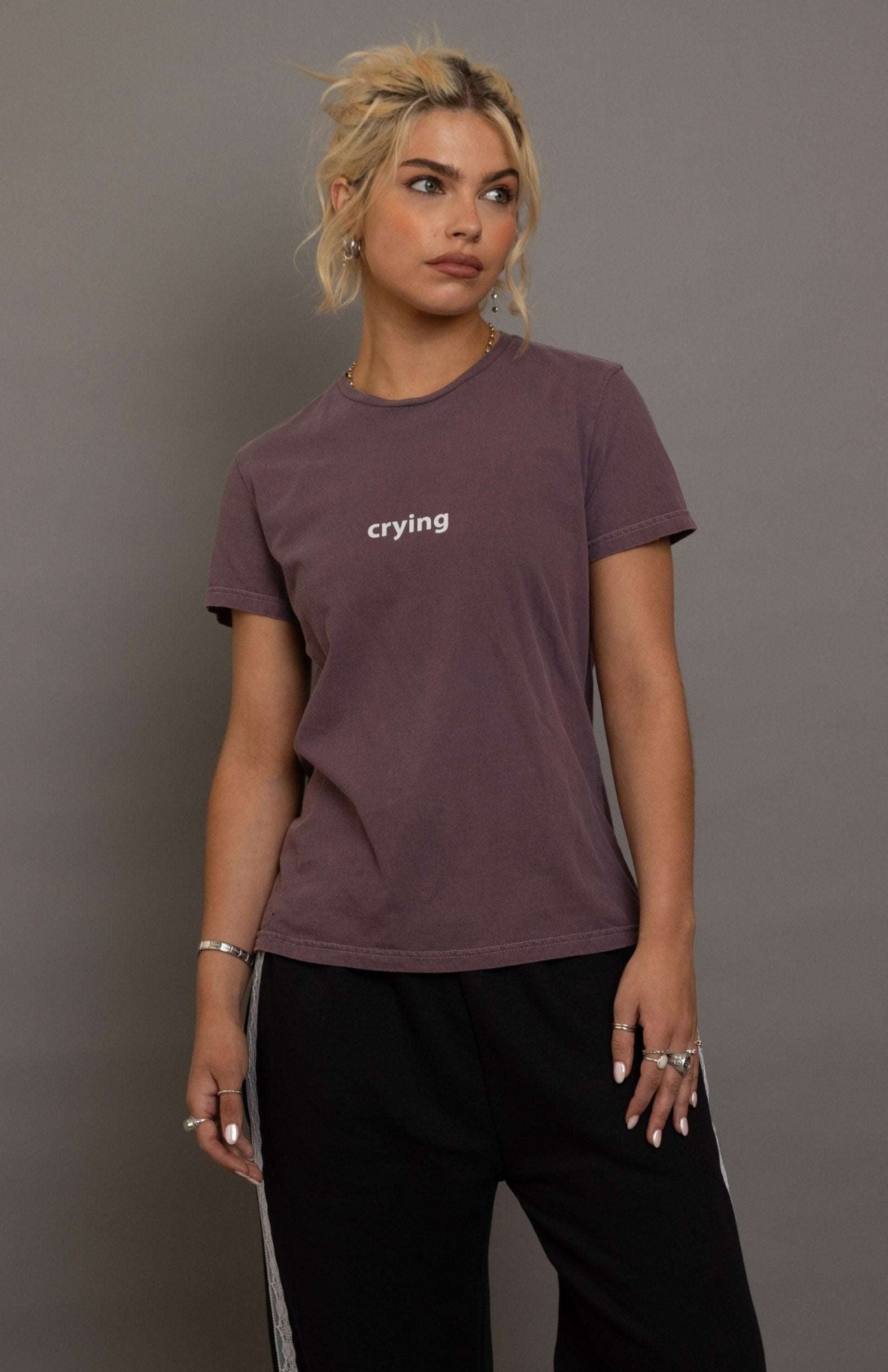 Shop Daisy Street Daisy Street Crying Printed Tee T-Shirts for women – premium loungewear and festival fashion at Spoiled Brat