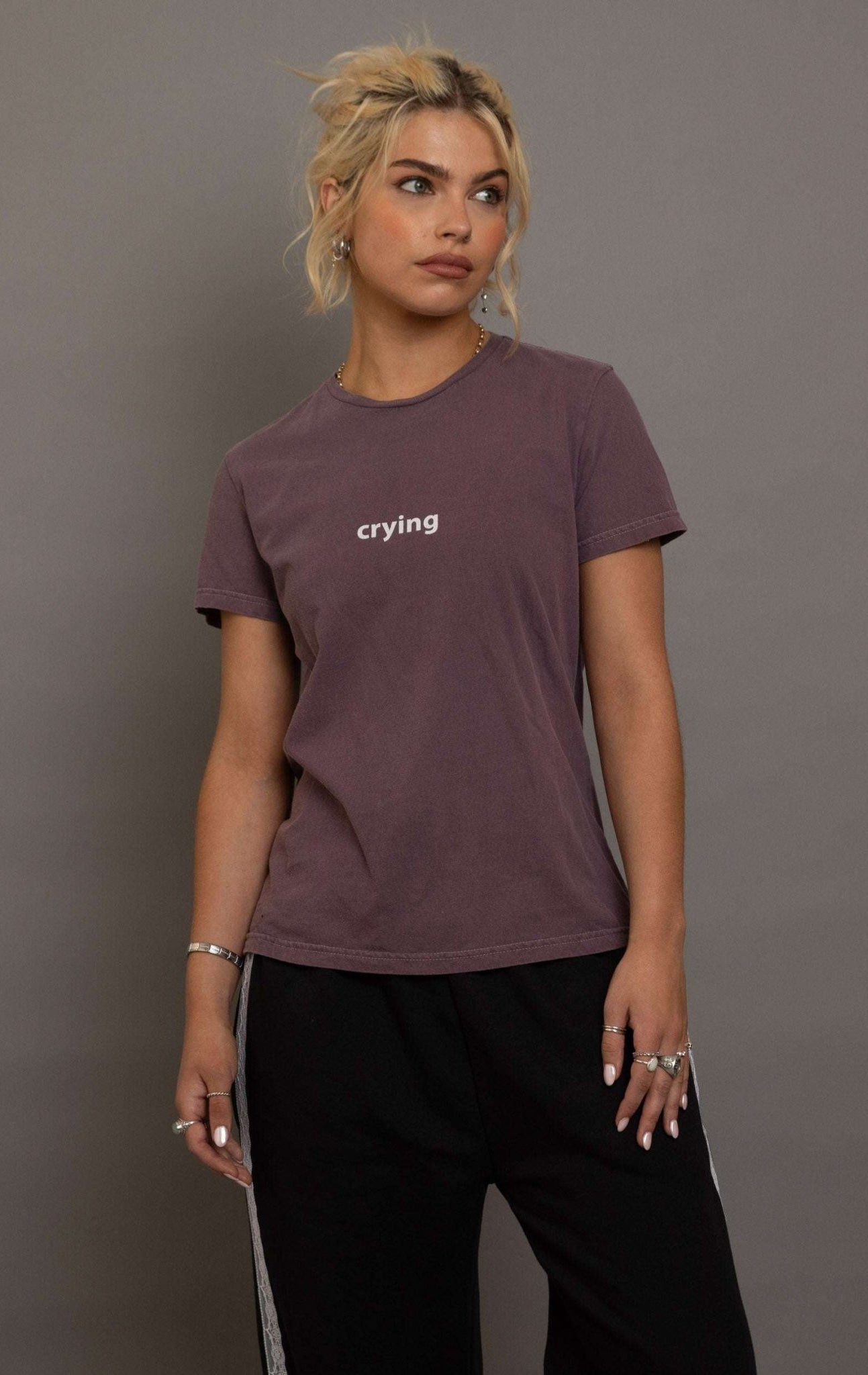 Shop Daisy Street Daisy Street Crying Printed Tee T-Shirts for women – premium loungewear and festival fashion at Spoiled Brat