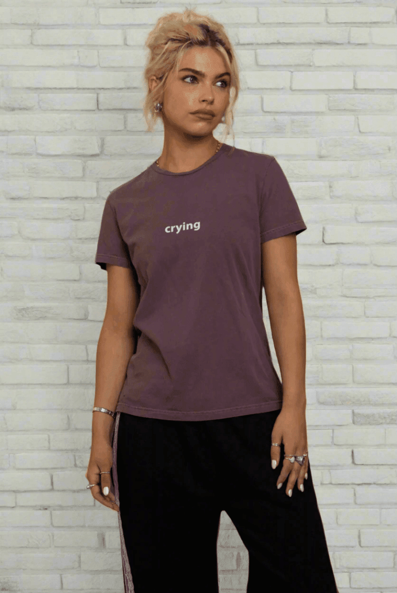 Shop Daisy Street Daisy Street Crying Printed Tee T-Shirts for women – premium loungewear and festival fashion at Spoiled Brat