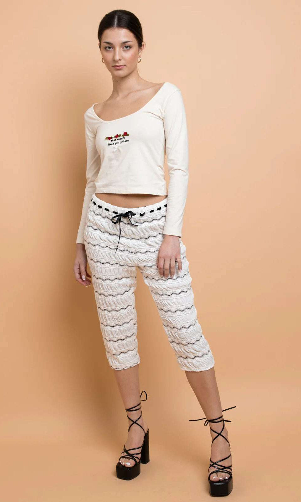 Shop Daisy Street Daisy Street Embroidered Detail Long Sleeved Top T-Shirts for women – premium loungewear and festival fashion at Spoiled Brat