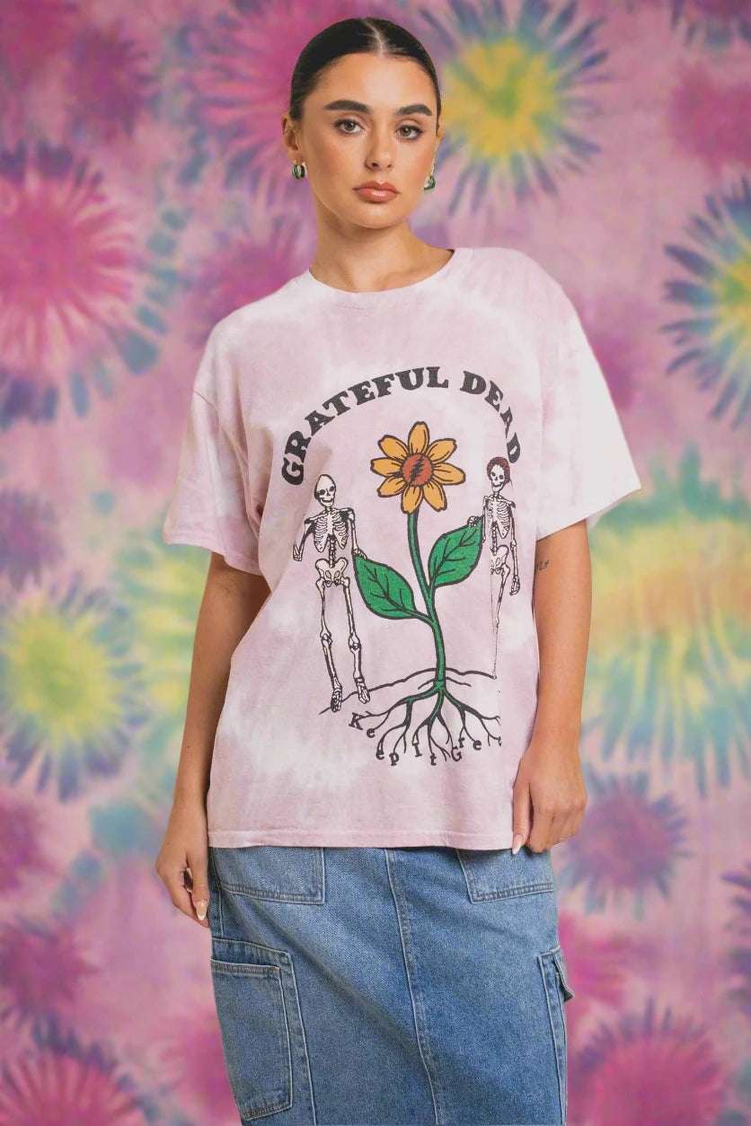 Shop Daisy Street Daisy Street Grateful Dead Daisy Tie Dye Tee T-Shirts for women – premium loungewear and festival fashion at Spoiled Brat