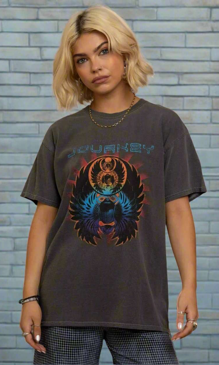 Shop Daisy Street Daisy Street Journey Washed Band T-Shirt T-Shirts for women – premium loungewear and festival fashion at Spoiled Brat