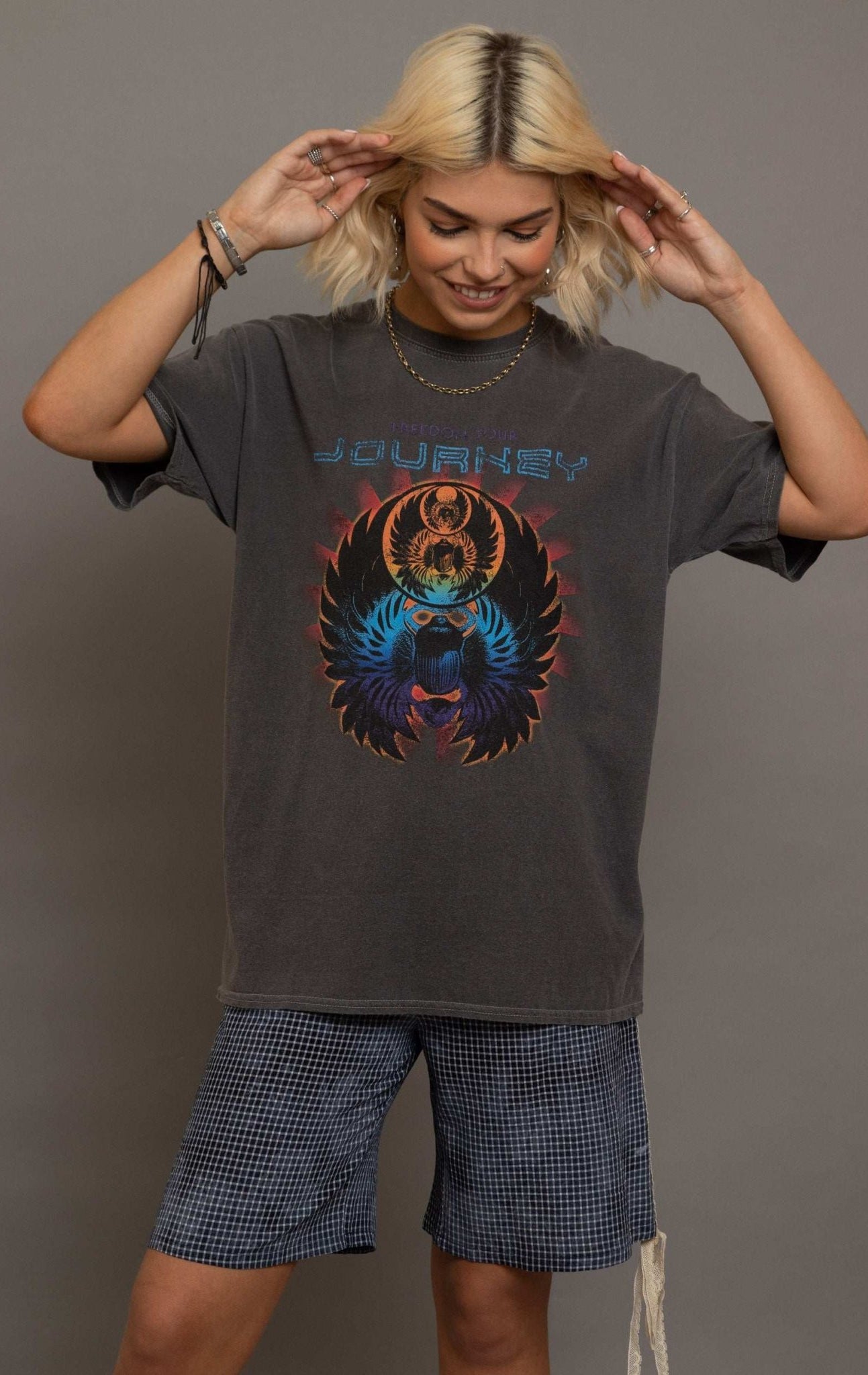 Shop Daisy Street Daisy Street Journey Washed Band T-Shirt T-Shirts for women – premium loungewear and festival fashion at Spoiled Brat