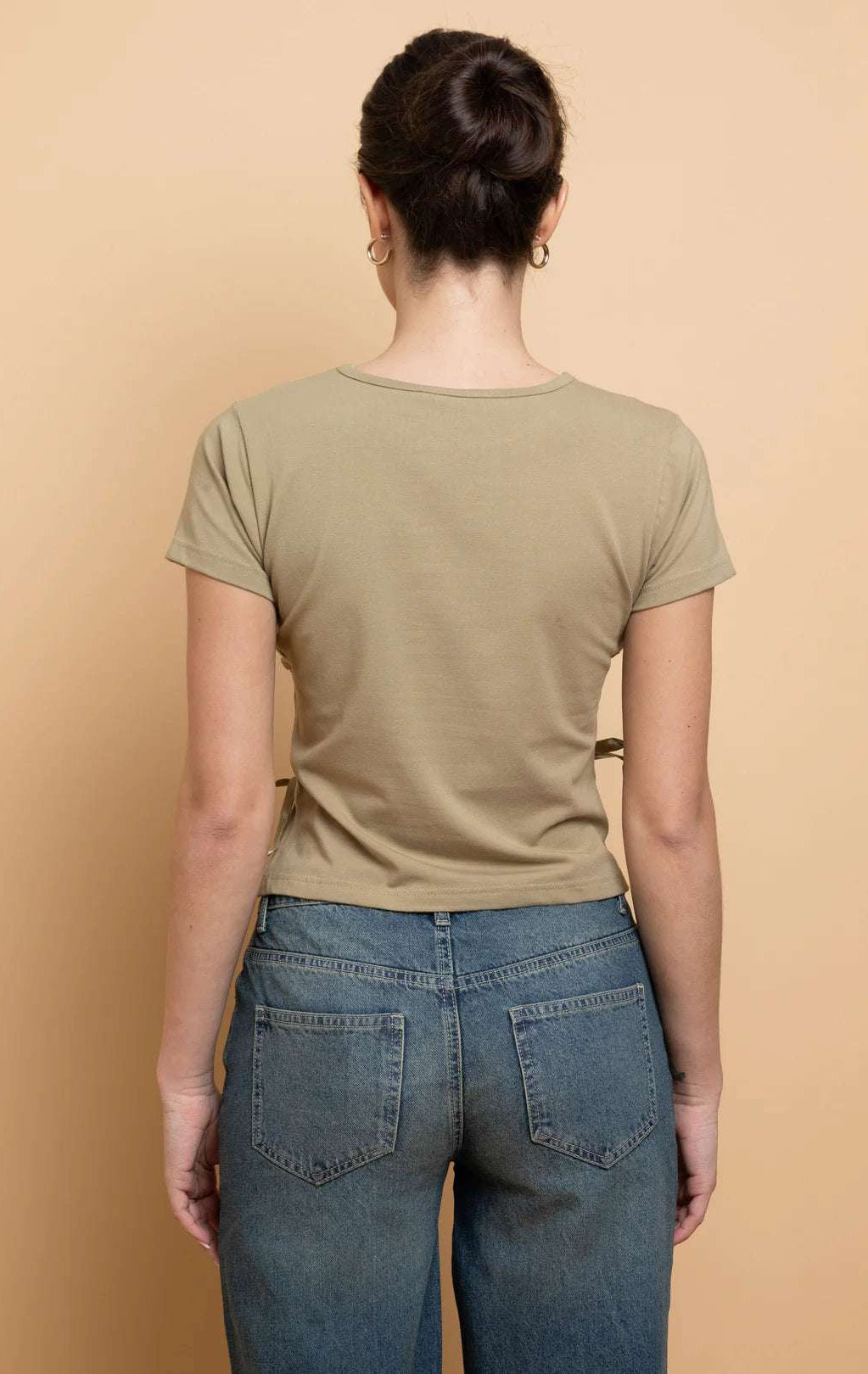 Shop Daisy Street Daisy Street Lace Up Detail Baby Tee T-Shirts for women – premium loungewear and festival fashion at Spoiled Brat