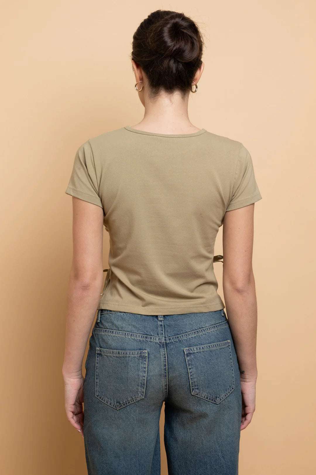 Daisy Street Lace Up Detail Baby Tee - Spoiled Brat