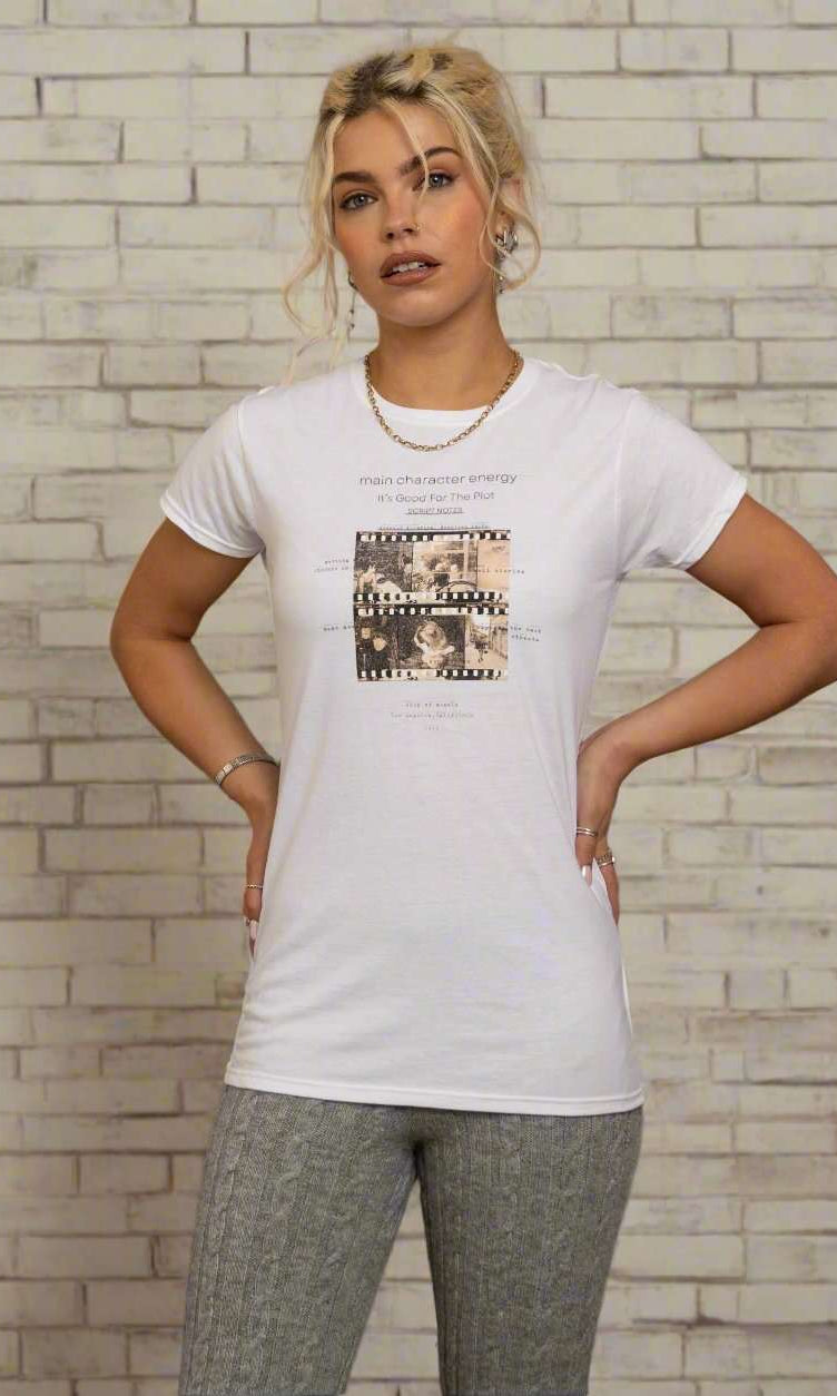 Shop Daisy Street Daisy Street Main Character Energy Photo Negative Tee T-Shirts for women – premium loungewear and festival fashion at Spoiled Brat