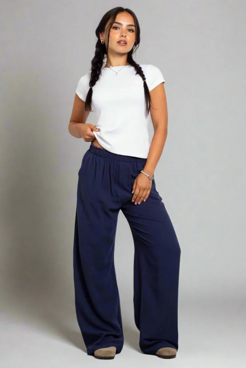 Shop Daisy Street Daisy Street Mid Rise Wide Leg Joggers Jogger Bottoms for women – premium loungewear and festival fashion at Spoiled Brat
