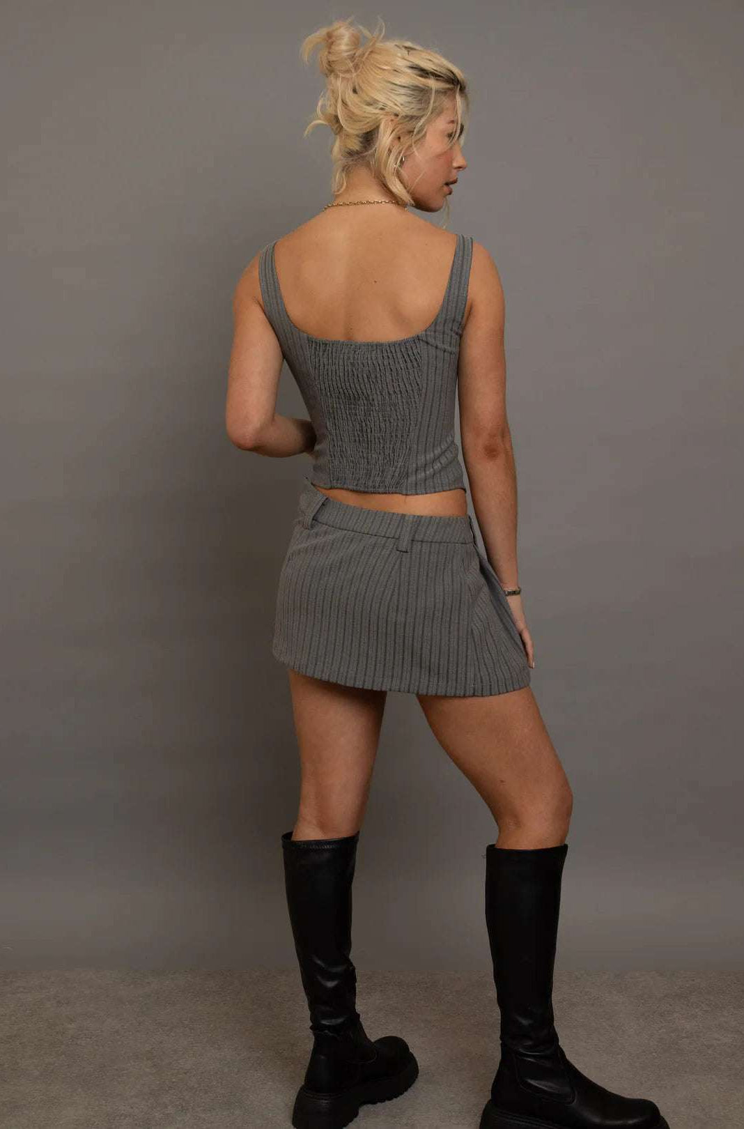 Daisy Street Mini Striped Pleated Skirt - Spoiled Brat